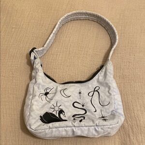 BAGGU LIGHT Blue Graphic Quilted Shoulder Bag